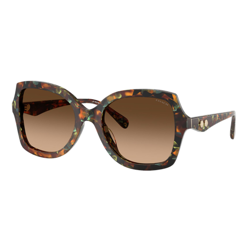 Coach Womens HC8410U Sunglasses Jade Pearl Tortoise/Brown Gradient, Size 56 frame image thumbnail