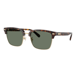 Image of Coach Rogue Retro Sunglasses Light Gold-Dark Tortoise/Green Solid, Size 56 frame