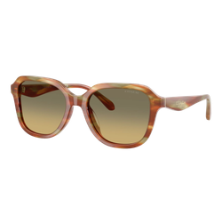 Image of Coach Womens Oval Square Sunglasses Striated Bark/Green Grey Gradient, Size 53 frame
