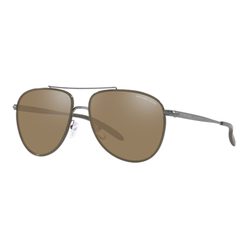 Michael Kors Womens Saxon Sunglasses Matte Gunmetal/Olive Mirror, Size 59 Frame image thumbnail