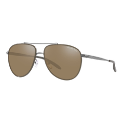 Image of Michael Kors Womens Saxon Sunglasses Matte Gunmetal/Olive Mirror, Size 59 Frame