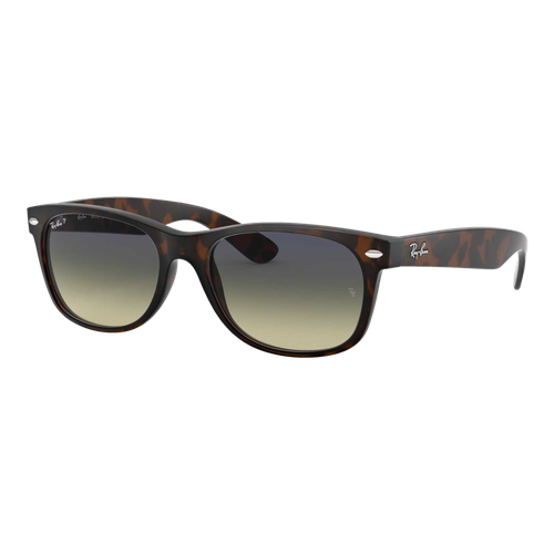 Ray-Ban Polarized New Wayfarer Matte Sunglasses, Matte Tortoise/Polarized Blue-Green Gradient, Size 52 frame image thumbnail
