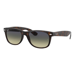 Image of Ray-Ban Polarized New Wayfarer Matte Sunglasses, Matte Tortoise/Polarized Blue-Green Gradient, Size 52 frame