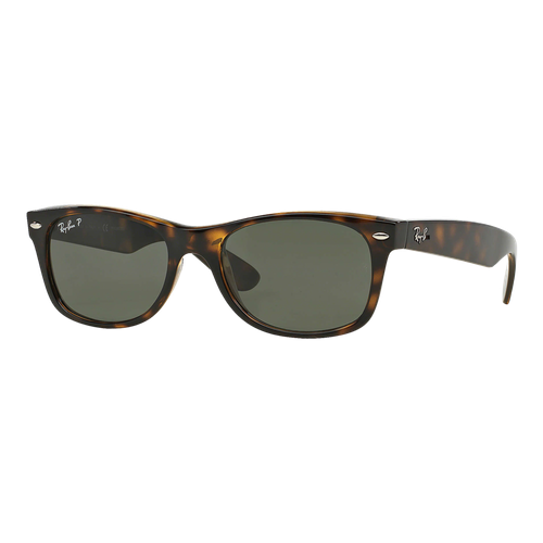 Ray-Ban Polarized New Wayfarer Classic Sunglasses, Tortoise/Polarized Green Solid Color, Size 52 frame image thumbnail