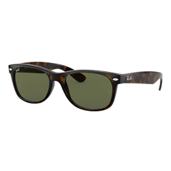 Image of Ray-Ban New Wayfarer Sunglasses Dark Tortoise/Crystal Green, Size 55 frame