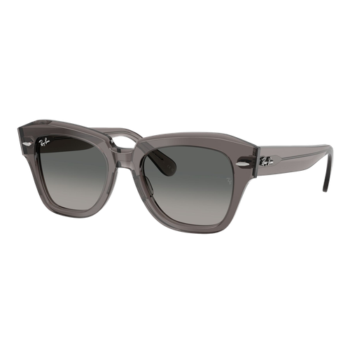 Ray-Ban State Street Sunglasses Polished Transparent Grey/Grey Gradient, Size 49 frame image thumbnail