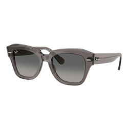 Image of Ray-Ban State Street Sunglasses Polished Transparent Grey/Grey Gradient, Size 49 frame