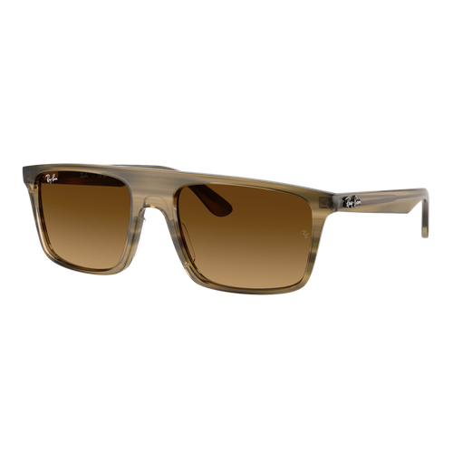 Ray-Ban RB2222 Sunglasses Polished Striped Green/Gradient Brown, Size 57 frame image thumbnail