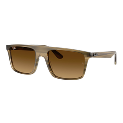 Image of Ray-Ban RB2222 Sunglasses Polished Striped Green/Gradient Brown, Size 57 frame
