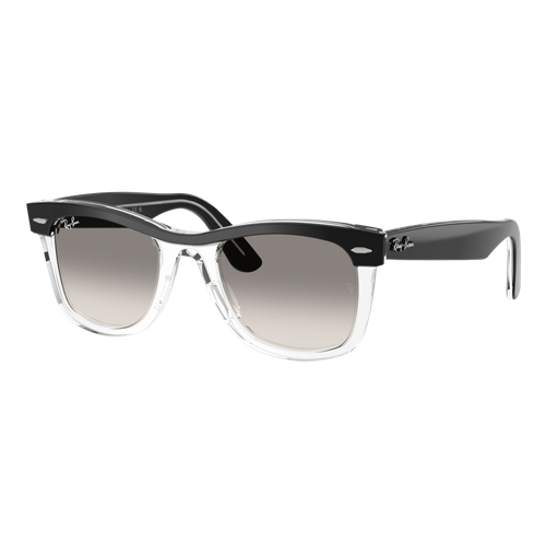 Ray-Ban Wayfarer Street Neat Sunglasses Polished Black On Transparent/Clear Gradient Grey, Size 50 frame image thumbnail