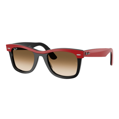 Ray-Ban Wayfarer Street Neat Sunglasses Polished Red On Black/Clear Gradient Brown, Size 50 frame image thumbnail