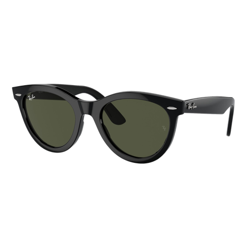 Ray-Ban Wayfarer Way Sunglasses Polished Black/Green, Size 54 frame image thumbnail