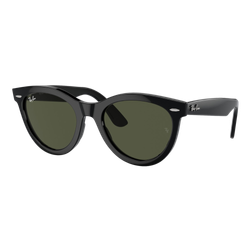 Image of Ray-Ban Wayfarer Way Sunglasses Polished Black/Green, Size 54 frame