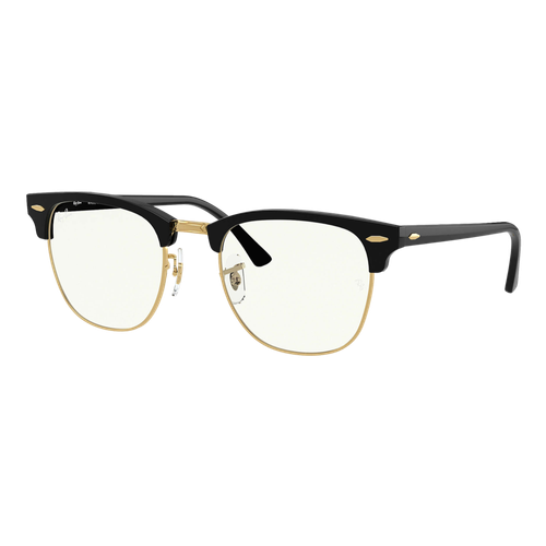 Ray-Ban Clubmaster Glasses Black/Clear with Blue-Light Filter, Size 49 frame image thumbnail
