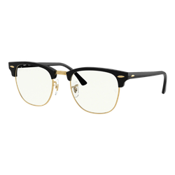 Image of Ray-Ban Clubmaster Glasses Black/Clear with Blue-Light Filter, Size 49 frame