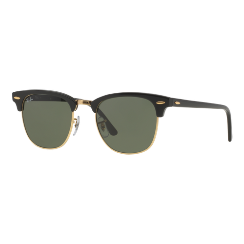 Ray-Ban Clubmaster Classic Sunglasses Black/Green Classic G-15, Size 51 frame image thumbnail