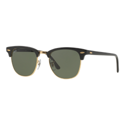 Image of Ray-Ban Clubmaster Classic Sunglasses Black/Green Classic G-15, Size 51 frame