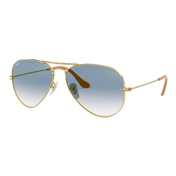 Image of Ray-Ban Aviator Gradient Sunglasses Gold/Light Blue Gradient, Size 58 frame