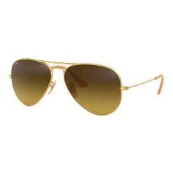 Image of Ray-Ban Aviator Gradient Sunglasses Gold/Brown Gradient, Size 58 frame