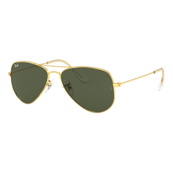 Image of Ray-Ban Aviator Small Sunglasses Gold/Green Classic G-15, Size 52 frame