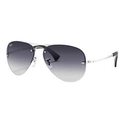 Image of Ray-Ban Semi-Rimless Aviator Sunglasses Silver/Grey Gradient, Size 59 frame