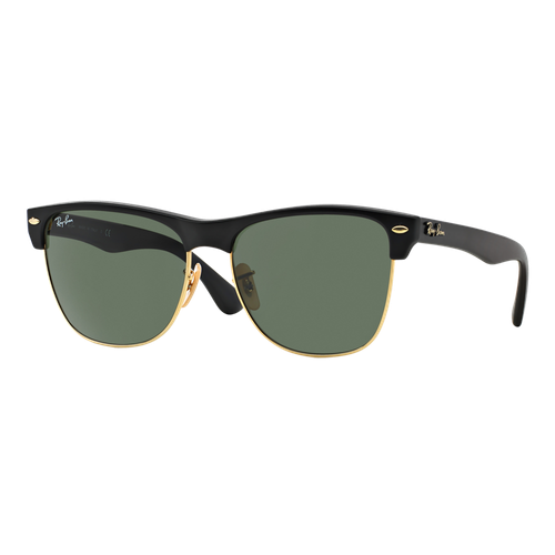 Ray-Ban Clubmaster Oversized Sunglasses Black/Green Classic G-15, Size 57 frame image thumbnail
