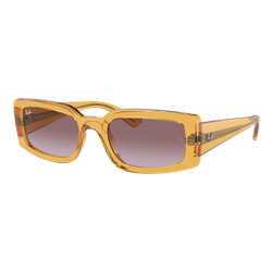 Image of Ray-Ban Kiliane Bio-Based Sunglasses Polished Transparent Yellow/Dark Violet Gradient, Size 54 frame