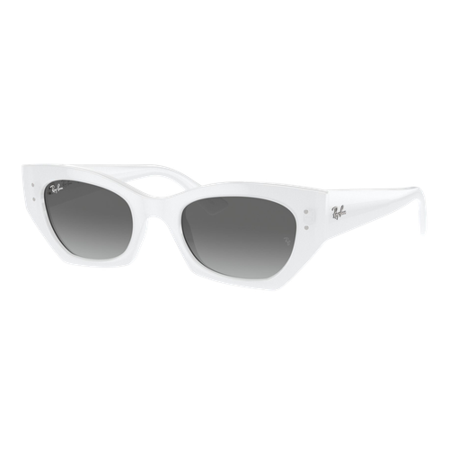 Ray-Ban Zena Bio-Based Sunglasses Polished White Snow/Grey Gradient, Size 52 frame image thumbnail