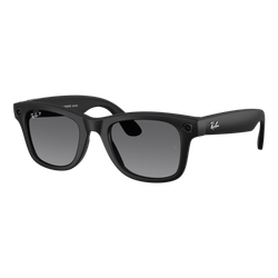 Image of Ray-Ban Polarized Meta Wayfarer AI Glasses, Matte Black/Polarized Graphite Gradient, Size 50 frame