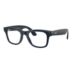 Image of Ray-Ban Meta Wayfarer Large Transitions AI Glasses, Shiny Cosmic Blue/Transitions Sapphire, Size 53 frame