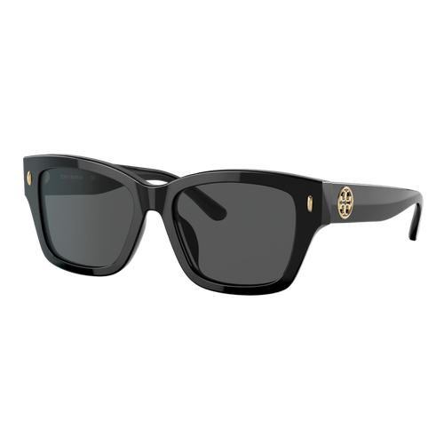 Tory Burch Womens Miller Rectangle Sunglasses, Black/Grey, Size 53 frame image thumbnail