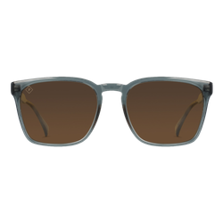 Image of RAEN Polarized Pierce Square Sunglasses Slate/Vibrant Brown Polarized, Size 55 frame