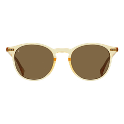 Image of RAEN Basq Round Sunglasses Champagne Crystal/Suntan, Size 50 frame