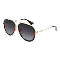 Image of Gucci Womens GG0062S Sunglasses Gold-Green/Green Gradient, Size 57 frame