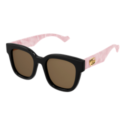 Image of Gucci Womens GG0998S Sunglasses Black-Pink/Brown, Size 52 frame
