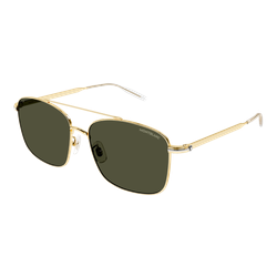 Image of Montblanc MB0236SK Sunglasses Gold/Green, Size 60 frame
