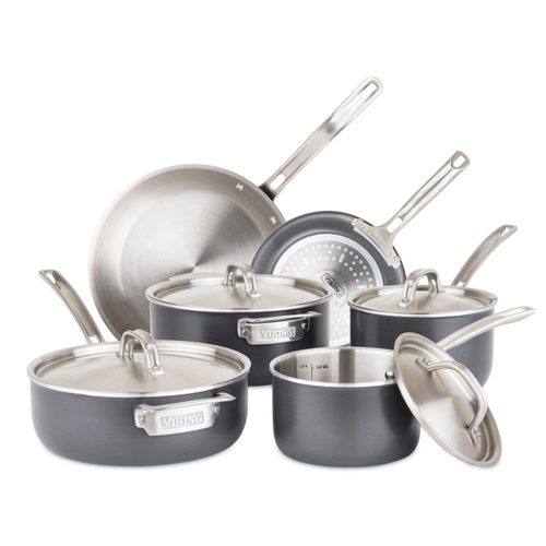 Viking 5-Ply 10-Piece Hard Anodized Stainless Steel Cookware Set with Stainless Lids image thumbnail