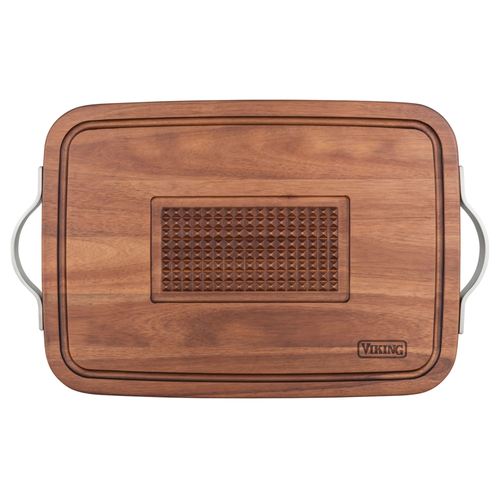 Viking Acacia Carving Board with Juice Well and Metal Handle image thumbnail