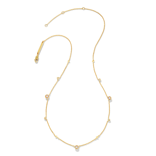 Kendra Scott Davie 18K Gold Vermeil Trio Strand Necklace, White Sapphire image thumbnail