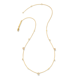 Image of Kendra Scott Davie 18K Gold Vermeil Trio Strand Necklace, White Sapphire