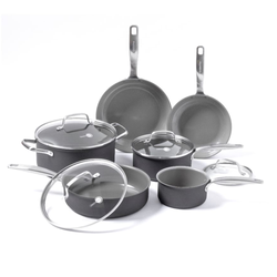 Image of GreenPan Chatham Ceramic 10-Piece Cookware Set, Grey
