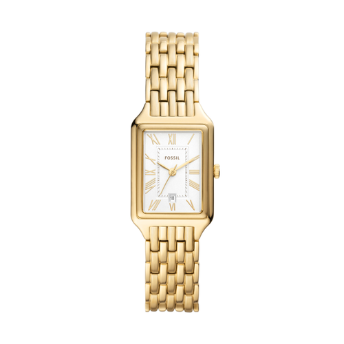 Fossil Womens Raquel Three-Hand Date Gold-Tone Stainless Steel Watch, 23mm image thumbnail