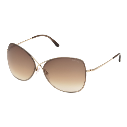 Tom Ford Womens Colette Butterfly Sunglasses, Shiny Rose Gold/Gradient Brown, Size 63 frame image thumbnail