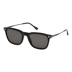 Image of Tom Ford Polarized Arnaud Sunglasses Shiny Black/Smoke Polarized, Size 53 frame