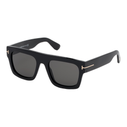 Image of Tom Ford Fausto Sunglasses Shiny Black/Smoke, Size 53 frame
