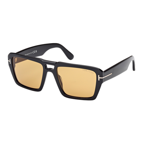 Tom Ford Redford Sunglasses Shiny Black/Brown, Size 56 frame image thumbnail