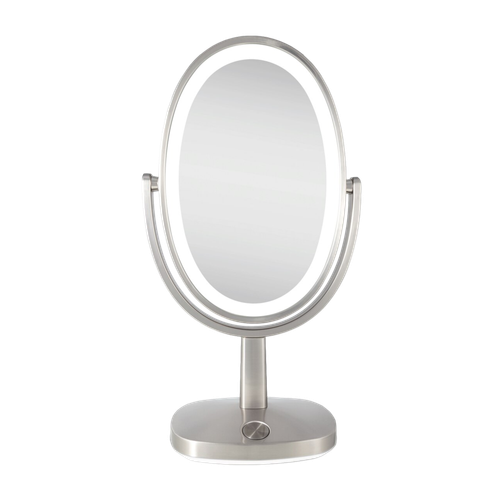 Zadro NEWPORT Ultra Bright Adaptive Color LED Vanity Mirror, 5X/1X, Satin Nickel image thumbnail