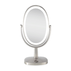Image of Zadro NEWPORT Ultra Bright Adaptive Color LED Vanity Mirror, 5X/1X, Satin Nickel
