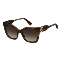 Image of Marc Jacobs The J Marc Square Sunglasses Havana/Brown Gradient, Size 54 frame