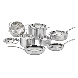 Image of Cuisinart MultiClad Pro Triple Ply Stainless Cookware 12-Piece Set